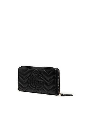 Gucci Gucci GG Marmont Round Zip Long Wallet 443123 Black Leather Women's GUCCI (view 2)