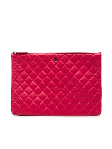 Chanel Chanel Coco Mark Matelassé Clutch Bag, Second Pink Lambskin, Women's CHANEL (view 1)