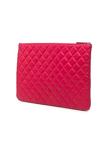 Chanel Chanel Coco Mark Matelassé Clutch Bag, Second Pink Lambskin, Women's CHANEL (view 2)
