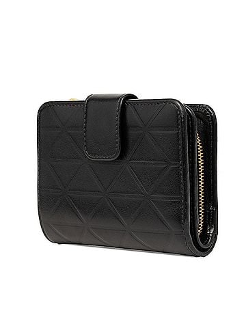 Prada Prada Triangle Logo Bi-fold Wallet Compact Black Soft Calf Leather Women's PRADA (view 2)