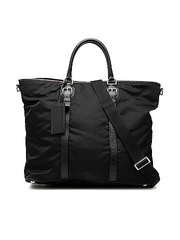 Prada Prada Triangle Logo Plate Handbag/Shoulder Bag 2-Way Black Nylon Leather Women's PRADA (view 1)