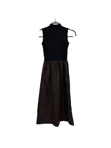 J.Crew Factory Store printed mockneck knit mixed media dress Casual Dress (view 2)