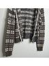 CAbi 100% Cotton Plaid Black Gray White Cardigan Size L - photo 5