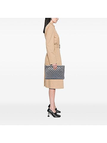 Chanel Large Quilted Metallic Lambskin O Case Clutch (view 2)