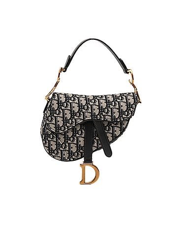 Dior Mini Oblique Canvas Saddle Bag (view 1)