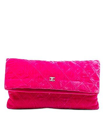 Chanel Quilted Velvet CC Beauty Foldover Clutch (view 1)