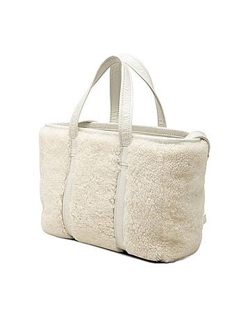 Balenciaga Balenciaga Barbes Small Handbag Tote Bag Shoulder 2WAY 671404 White Shearling Leather Women's BALENCIAGA (view 2)