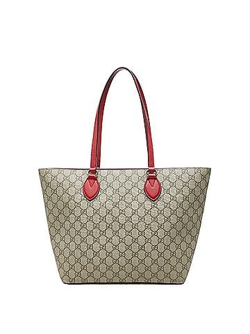 Gucci Gucci GG Supreme Tote Bag 415721 Beige Red Pink Leather Women's GUCCI (view 1)