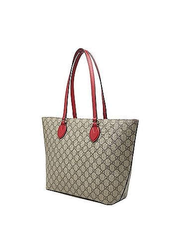 Gucci Gucci GG Supreme Tote Bag 415721 Beige Red Pink Leather Women's GUCCI (view 2)