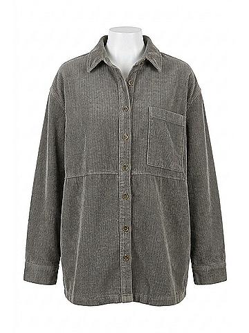 ee:some Dream On Corduroy Shirt in Washed Grey (view 1)