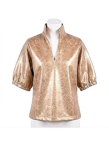 Emily McCarthy Poppy Short Sleeve Top in Python (view 1)