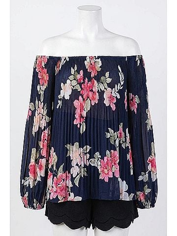 Oddi Hearts Divided Floral Blouse in Navy (view 1)
