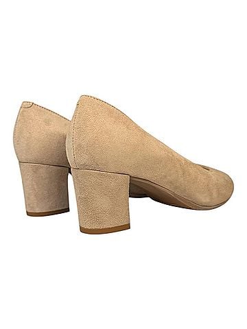 Eric Michael Women's Abby Classic Style Suede Heels in Taupe (view 2)