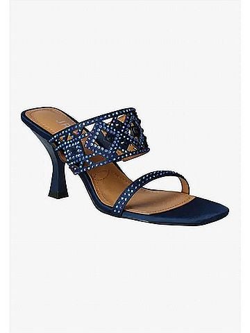 J. Renee Women's Vardana Slip On Sandals in Navy Multi Satin (view 2)