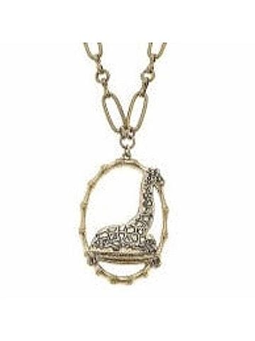Canvas Women's Giraffe Pendant Chain Link Necklace in Gold (view 2)