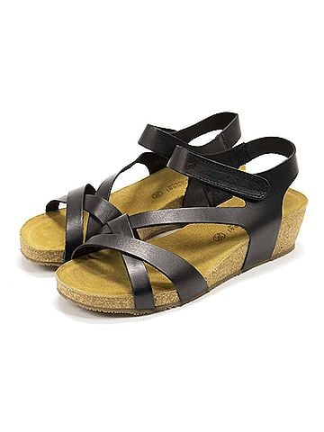 Eric Michael Women's Havana Ankle Strap Platform Sandal in Black (view 2)