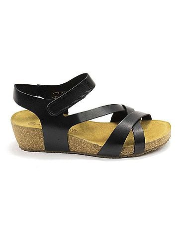 Eric Michael Women's Havana Ankle Strap Platform Sandal in Black (view 1)