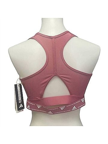 Adidas Medium Support Removeable Pads Training Sports Bra in Pink (view 2)