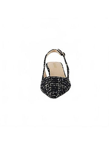 Cushion Aire Women's Buzz Kitten Heel Sling Back Tweed Dress Shoe in Black (view 2)
