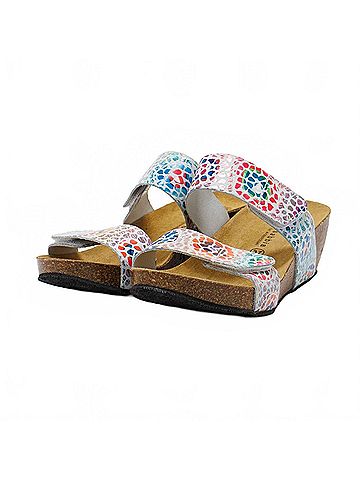 Eric Michael Women's Liat Platform Sandals in White Multi (view 2)
