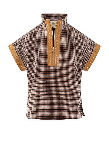 Emily McCarthy Poppy Zip-Front Pullover in Tweed (view 1)