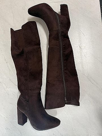 Top Moda Women's Knee High Suede Boots in Brown (view 2)
