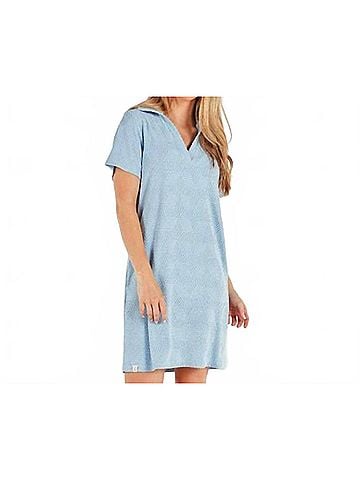 Simply Southern Terry Dress in Light Blue (view 2)