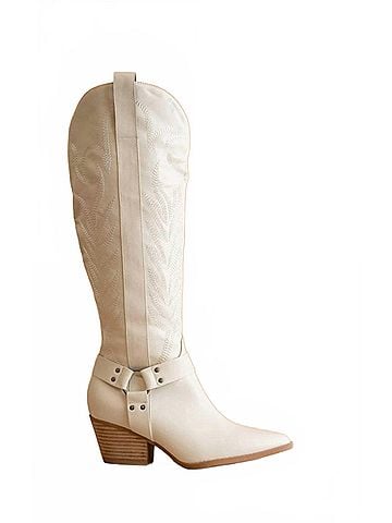Oasis Society Women's Faye Western Boot in White (view 1)