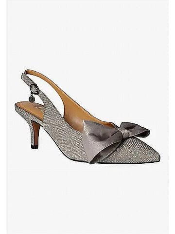 J. Renee Women's Devika Sling Back Pumps in Pewter Dance Glitter (view 1)