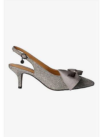 J. Renee Women's Devika Sling Back Pumps in Pewter Dance Glitter (view 2)