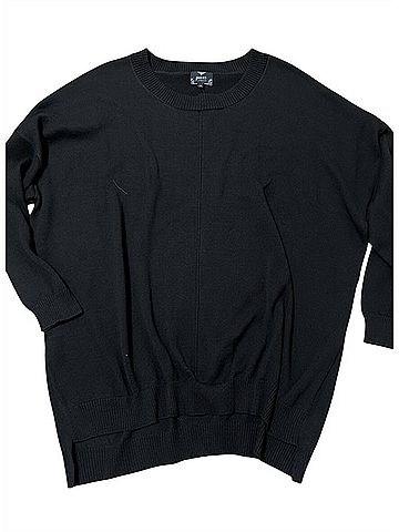 Blu Pepper Crewneck Lightweight Sweater in Black (view 1)