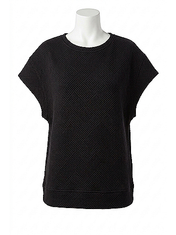 See and Be Seen Women's Call My Jet Textured Top in Black (view 1)