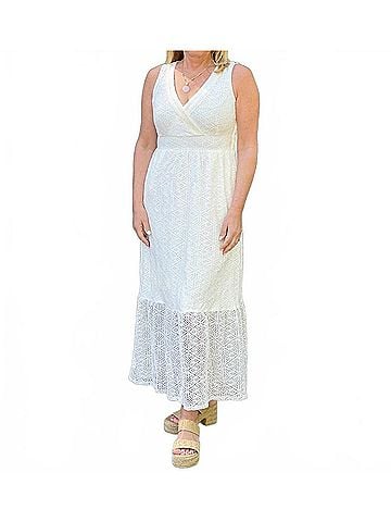 Spartina 449 Louisa Lace Dress in Pearl White (view 2)