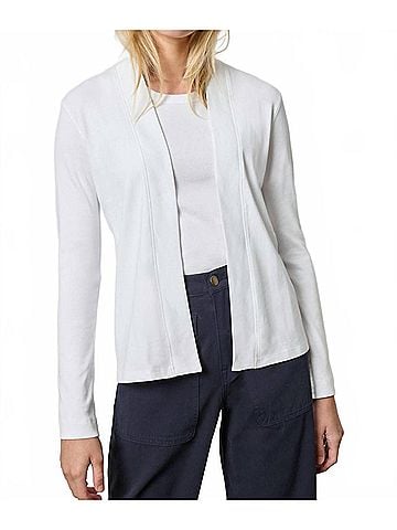 Lilla P Classic 1x1 Cardigan - Plus in White (view 2)