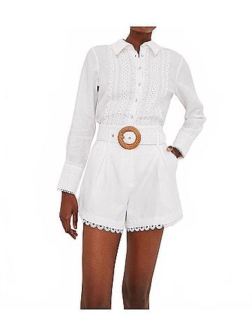 Cara Cara Ideal Long Sleeve Shirt in White (view 2)