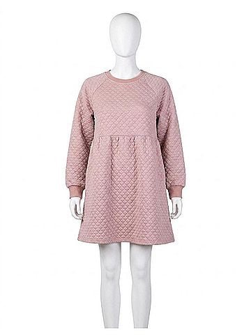 ee:some Textured Babydoll Dress in Dusty Rose (view 1)