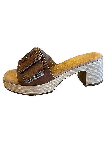 Gabor Women's Leather Slip On Sandals in Camel (view 2)
