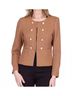 Jade Solid Brown Cinched Waist Button Jacket in Camel Size L - photo 2