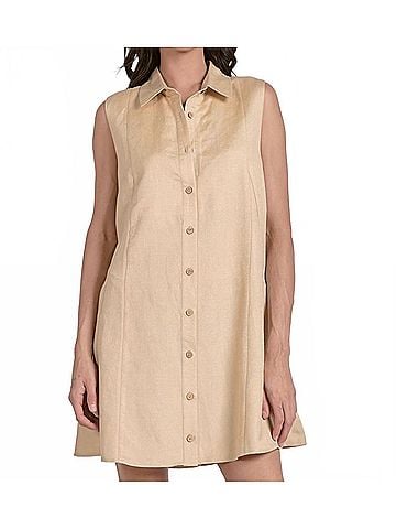 Elan Collared Dress in Khaki (view 2)