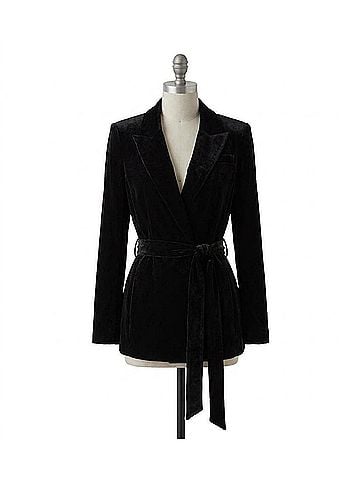 Veronica Beard Issel Velvet Jacket in Black (view 1)