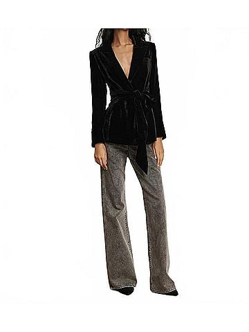Veronica Beard Issel Velvet Jacket in Black (view 2)