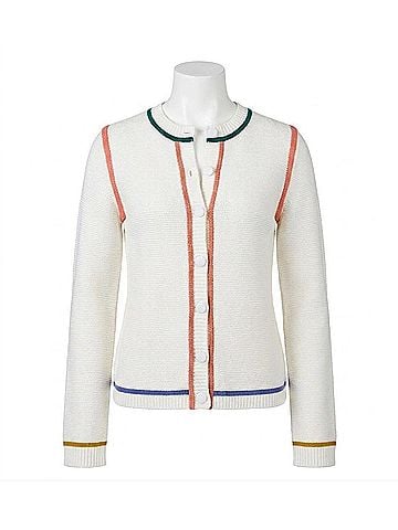 FDJ Tipped Cardigan in Cream (view 1)