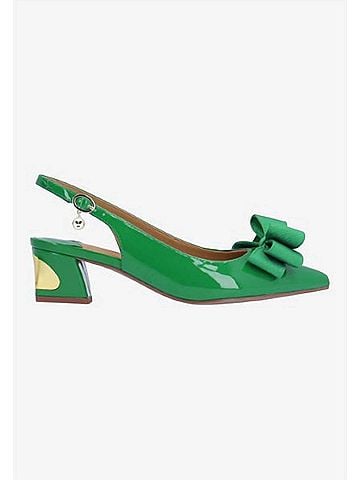 J. Renee Women's Kimma Sling Back Pumps in Green Patent/Grosgrain (view 1)