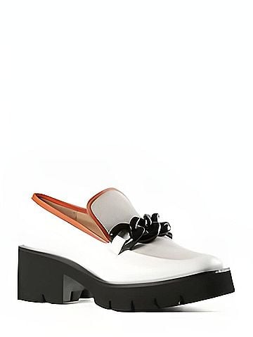 All Black Chunk Links Lady Lugg Loafer in Grey/White (view 1)