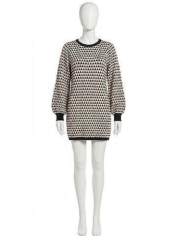 Show Me Your Mumu Marion Sweater Dress in Geo Black And Brown (view 1)