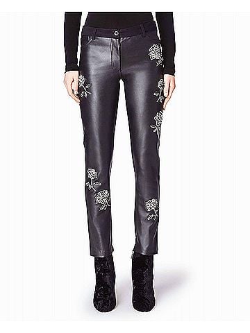 Nicole Miller Pants in Black Embellished Rose (view 2)