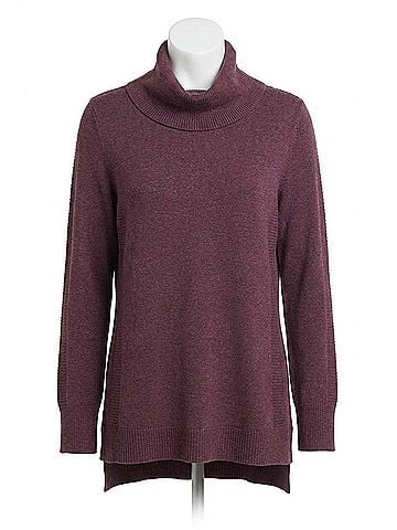 Tribal Edie Cowl Neck Sweater in Eggplant (view 1)