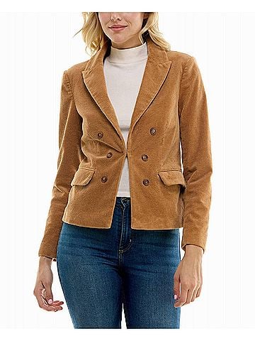 Nicole Miller Natalie Corduroy Blazer in Light Tan (view 2)
