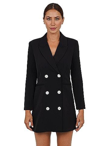 Love Token Darlene Blazer Dress in Black (view 2)