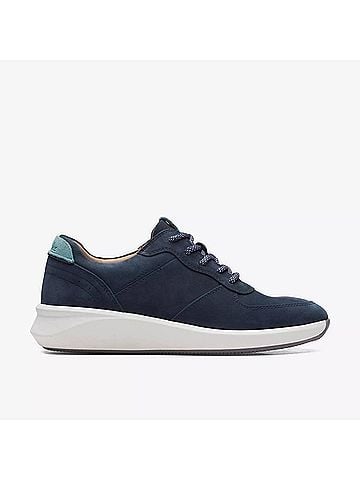 Clarks Women's Un Rio Sprint Shoes in Navy Nubuck (view 1)